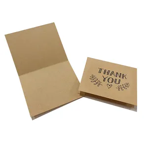 로고 다크 브라운 크래프트 종이 봉투 및 스티커 인쇄와 2024 감사 카드 사용자 정의 인쇄 로고 브랜드 이름 파우치 기프트 카드