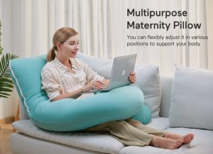 Oreiller de maternité personnalisé de 57 pouces pour femmes enceintes, soutien complet du corps, oreiller de grossesse en forme de U avec housse amovible en coton - Product Image 5