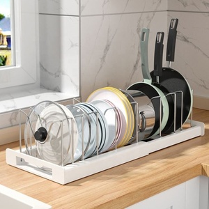 Organizador de tapas de sartén multifunción de plástico brillante estilo rústico ecológico con 7 compartimentos rectangulares al por mayor - Product Image 2