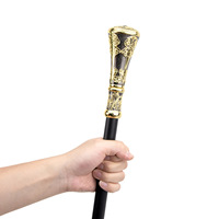 Tongkat Jalan Mewah 93cm Warna Emas Hitam Berbentuk Bunga dengan Pegangan Gabus untuk Pertahanan Diri, Fashion, Cosplay, Tongkat Salib Tersembunyi, Tongkat Salib Cosplay