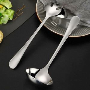 Louche à soupe en acier inoxydable 304 épaissie, créative, à long manche, pour hôtel et fondue, outil essentiel durable pour la maison - Product Image 4