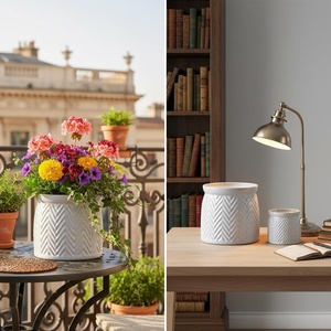 Maceta Moderna de Cerámica Esmaltada, Ligera y Duradera, para Uso en Interiores/Oficina y Jardín, para Flores/Plantas Verdes - Product Image 3