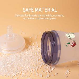 Sin BPA, venta al por mayor, botella de leche con patrón navideño de grado alimenticio, biberón de silicona anticólicos para bebés recién nacidos - Product Image 4
