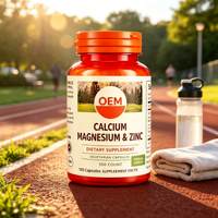 Capsules végétariennes Calcium Magnésium Zinc pour améliorer l'immunité, la densité osseuse et la santé nerveuse, complément alimentaire minéral quotidien OEM