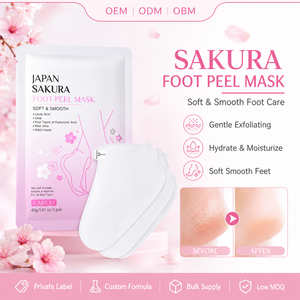 LAIKOU <span class=keywords><strong>Sakura</strong></span> 40g Masque exfoliant hydratant et adoucissant pour les pieds, en sachet, à peler, pour une peau douce - Product Image 1