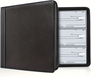 Chuyên nghiệp PU da Chất kết dính danh mục đầu tư dây kéo đóng cửa <span class=keywords><strong>7</strong></span> vòng kiểm tra chất kết dính 500 kiểm tra công suất 9x13 inch tờ nộp hồ sơ sản phẩm - Product Image 1