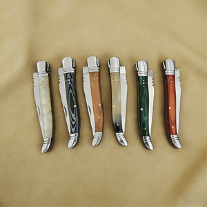 Couteau pliant <span class=keywords><strong>de</strong></span> style français classique en acier inoxydable, couteau pliant EDC avec manches en bois et résine pour le camping et la restauration - Product Image 4