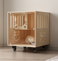 Maison en bois massif pour animaux de compagnie maison d'intérieur pour chat villa pour chat en bois multicouche luxe vente à chaud logo personnalisé emballage en carton animal