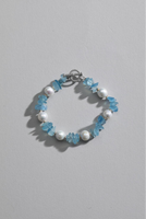 Bracelet Classique en Perles et Aigue-marine - Style Europe & Amérique pour Cadeaux d'Anniversaire et de Fête