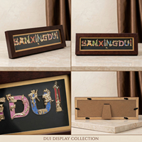 Cadre en bois personnalisé pour lettres émaillées, boîte à ombre créative, vitrine de présentation, souvenir de musée, cadeau, décoration de bureau à domicile