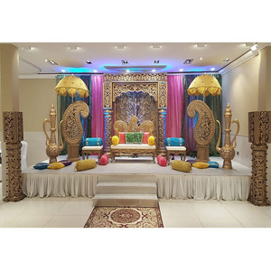 Décor de scène portable en fibre de verre pour mariage musulman asiatique, thème Bollywood, élégant, tendance, taille personnalisable, ensemble Sangeet - Product Image 1