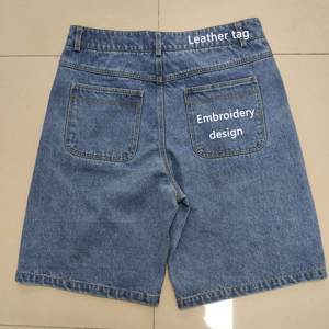 Y2K bleu clair <span class=keywords><strong>Jean</strong></span> Vintage Carpenter Denim Shorts pour hommes Shorts en <span class=keywords><strong>jean</strong></span> de travail personnalisés - Product Image 4