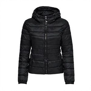 Women's Lightweight <b>Packable</b> Hooded Winter Quilted Puffer <b>Jacket</b> with Detachable Hat & Sleeves Water Resistant Polyester/Cotton - Product Image 1