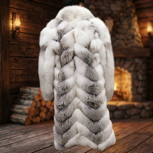 Manteau en fourrure réversible imperméable personnalisé, style hiver, luxe, fourrure naturelle épaisse, 100% vraie fourrure de renard, long manteau en fourrure pour homme avec col en fourrure de renard - Product Image 3