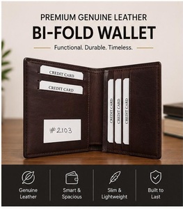 Vintage Genuine Leather <b>Wallet</b> with Bi Fold Design and Ample Storage for <b>Cards</b> and Cashier - Product Image 1