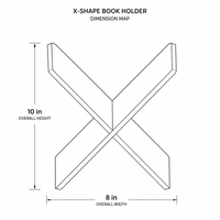 Support de lecture pliable en acrylique solide personnalisé en forme de X, imprimé UV, pour livres de cuisine, tablettes, décoration esthétique de bureau