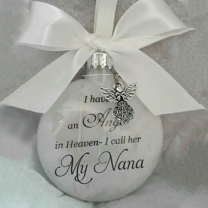 Bola Bulu Memiliki Malaikat Di Surga Saya Menyebutnya Nenek Kakek Istri Suami Hadiah Memorial Hiasan Gantung Pohon Natal