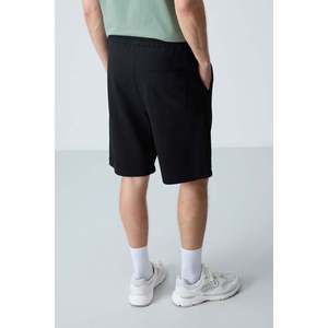 Shorts pour homme en coton noir, épais, doux, texturé, coupe standard, basique - 81275 - Noir - Product Image 5