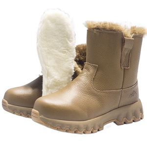 Winter Wool Snow <b>Boots</b> Women Mid Heel Warm Waterproof Non Slip Solid Color <b>Brown</b> Black For Cold Weather - Product Image 5