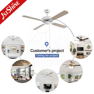1stshine Ventilateur de Plafond Maison Hôtel Bureau 4 Pales MDF Décoration Design Ventilateur de Plafond Blanc - Product Image 5