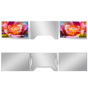 Laptop <b>Workstation</b> With Portable Triple Screen Setup 16 Inch One Cable Connection - Product Image 1