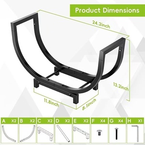 Firewood Rack Outdoor and Indoor Firewood Storage Double Coated Fire Wood Organizer Waterproof Rustproof Stable <strong>Log</strong> <strong>Holder</strong> - Product Image 6