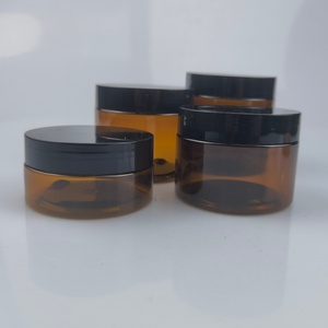 Pot cosmétique en plastique PET dépoli ambré transparent de 150g et 250g pour beurre corporel et crème, avec couvercle en bambou – Vente en gros - Product Image 6