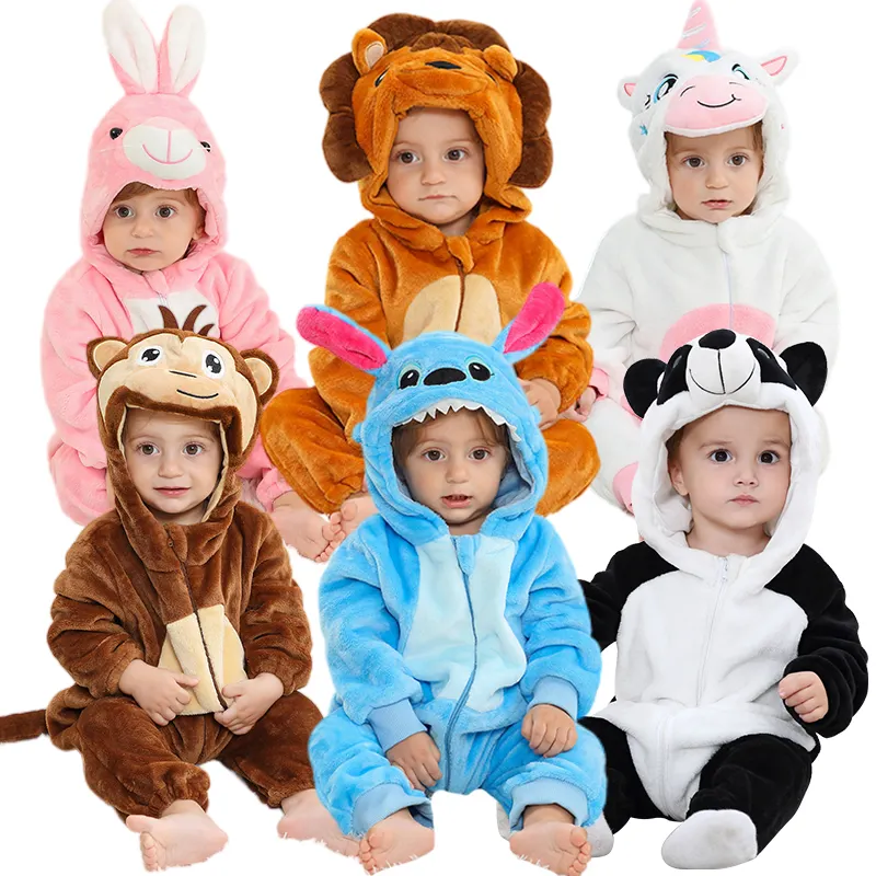 MICHLEY Hot Selling Hooded Animal Cosplay Rabbit Clothes Comfortable And Warm Babies Jumpsuit Baby Boys Romper