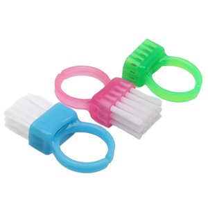 Mini brosse à ongles en forme d'anneau, manche en plastique PP, poils plats, largeur 15 mm, pour usage domestique - Product Image 4