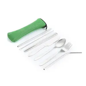 Oempromo Hot Sale Corporate Promotional Gift Items Stainless Spoon Fork Straw Set