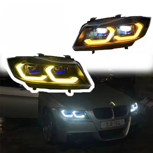 Faro Delantero para Auto BMW Serie 3 E90, Conjunto de Faros Modificados con Luz Diurna Blanca/Amarilla, Luz Direccional, Nuevo - Product Image 4