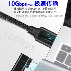 สายชาร์จ VR Link, USB 3.2, สายถักไนลอน Type-C, หัวงอ 90 องศา, สายชาร์จเร็วสำหรับเล่นเกม 3A 60W - Product Image 2