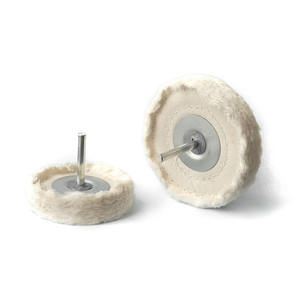 Disque de polissage en coton Fervi 100 mm avec tige pour meuleuse d'angle, non abrasif, épaisseur 12 mm - Product Image 1