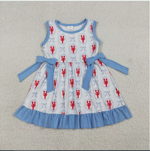 ชุดเดรสเด็กผู้หญิงลายกุ้งก้ามกราม Sweet Girls GSD3448 สำหรับฤดูร้อน ความยาวระดับเข่า - Product Image 4