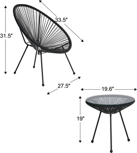 Chaise <span class=keywords><strong>Acapulco</strong></span> à empiler en rotin, chaise de patio en corde, meubles d'intérieur et d'extérieur, jardin, vente chaude - Product Image 3