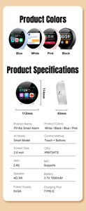Customize Circular Smart Desk AI Alarm <b>Clock</b> AI Companion With LCD Display Touch Control Built-in Battery Tabletop Alarm <b>Clock</b> - Product Image 6