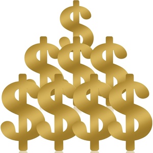 Decoraciones para fiestas temáticas de dólares, Decoración de cumpleaños con purpurina, inversión de dinero, papel de aluminio recortado para signo de dólar estadounidense, dinero - Product Image 1