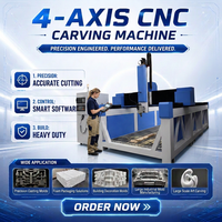 Machine de fraisage CNC 4 axes haute précision Rongchi avec commande Syntec pour modèles de bateaux, moules en mousse et sculptures paysagères extérieures