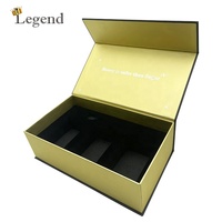 Kotak Kemasan Madu Magnetik Premium 3 Wadah Sisipan Kotak Kaku Logo Kustom Kotak Hadiah Madu Mewah untuk Hadiah Festival Bisnis