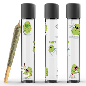 Стеклянная туба для сигарет 116 мм, герметичная, для хранения трав, с защитой от детей, стеклянный конус с наклейкой - Product Image 2