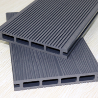 Tarima de WPC Gris con Relieve 3D, Impermeable, Resistente a las Termitas, Revestimiento para Pisos Exteriores, para Terraza, Patio, Balcón