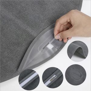 Housse de protection pour vêtements suspendus, housse de costume longue en PVC non tissé durable avec fermetures éclair, sac de rangement domestique - Product Image 4