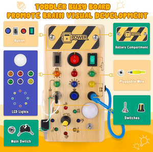 Kids <b>Remote</b> Control Led <b>Lights</b> Busy Board Montessori Toy Socket <b>Switch</b> Recording Sensory Game Travel Activities Educational Toys - Product Image 3