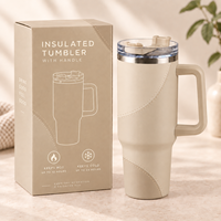 Gobelet isotherme en acier inoxydable de 40 oz avec poignée, logo personnalisé, pour la vente en gros et les cadeaux promotionnels