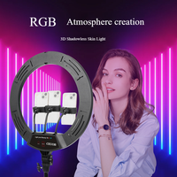 Portable 18 pouces Selfie Fill LED Ring Light Soft Video Makeup avec télécommande 2700k-7000k Photographic Lighting Stand Studio