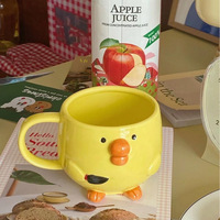 Tasse en céramique créative et mignonne en forme de poussin à bec bombé, tasse à café ou à lait pour le petit-déjeuner à la maison