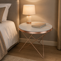 Table d'appoint ronde moderne avec cadre en métal doré et plateau en bois, marbre, bambou ou résine, table basse pour salon, OEM ODM