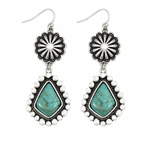 Orecchini Pendenti Boho a Goccia con Margherite, Gioielli Vintage da Sposa per Donne - Product Image 1