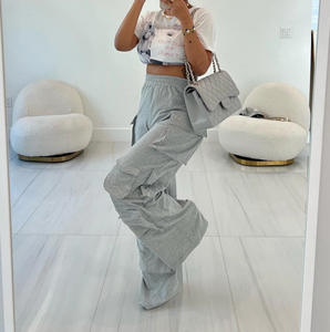 Pantalones Deportivos para Mujer Viviblook Z1125PT01, Cintura Elástica con Hilo de Moda, Múltiples Bolsillos, Pierna Recta, Pantalones Casuales - Product Image 4