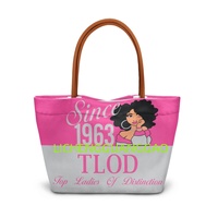 Sac fourre-tout réutilisable de créateur pour sororité TLOD, personnalisé TOP LADIES OF DISTINCTION, idéal pour le shopping et les week-ends, vente en gros